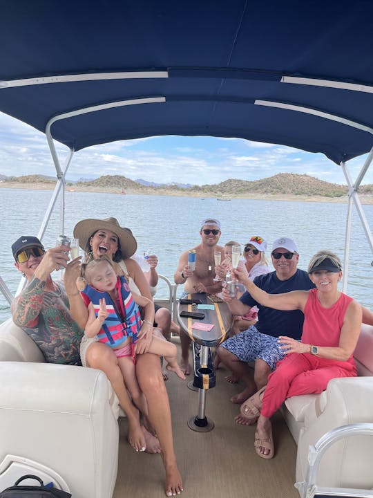 Private Boat Rental Aboard our 30ft. Pontoon with Captain on Lake Pleasant!