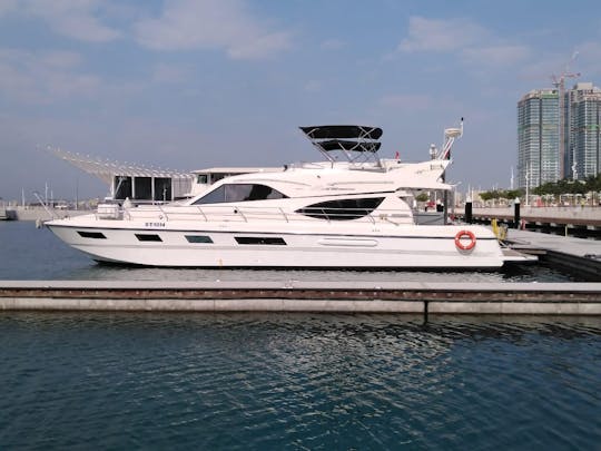 Luxury 65ft Yacht Capacity 30 Guest for events & parties in Dubai Marina Harbor