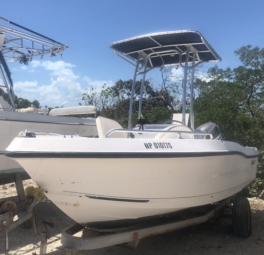 Faites de la plongée sous-marine, de la plongée avec tuba ou du tourisme à Exuma sur une console Quest Center de 20 pieds 