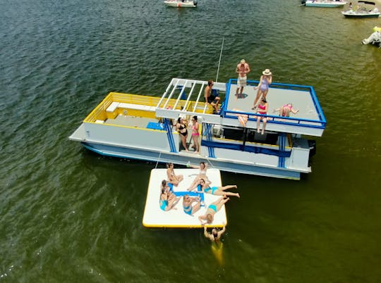 35' Private Party Pontoon; Bathroom & Top Deck; 2-4 Hr; Stop to Swim, Water Mat