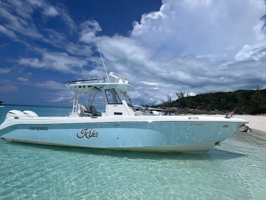 Exuma Adventures Private Charter a bordo do console central Everglades de 32 pés