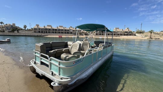 🐬 Pontão Premier de 25 pés para 14 pessoas com motor de popa de 150 HP