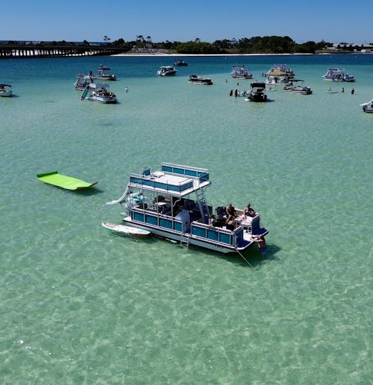 Private Crab Island Double Decker Slide Pontoon with Captain (Up to 10)