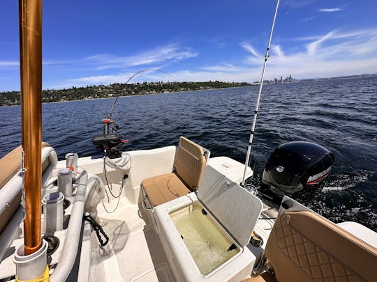 Bateau de pêche à console centrale