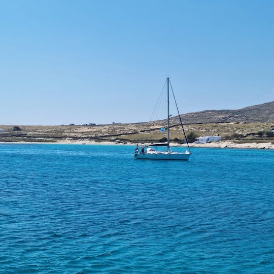 Delos anf Rhenia islands with Zephyrus