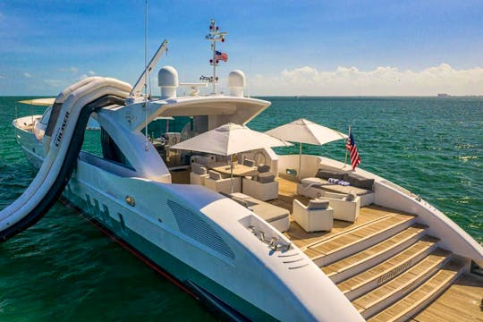 Glamour Afloat: Tecnomar 120-Foot Yacht Rental in Breathtaking Miami Beach