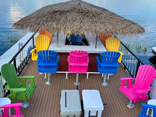Ideal for Larger Groups up to 15 guests,  Margaritaville Inspired Tiki Pontoon