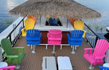 Ideal for Larger Groups up to 18 guests,  Margaritaville Inspired Tiki Pontoon