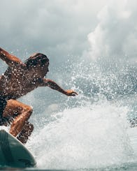 Surfing in Bentota, Sri Lanka