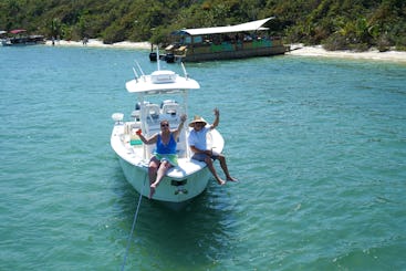 Snorkel, Sandbar, and Fish on a Cobia 28 Center Console