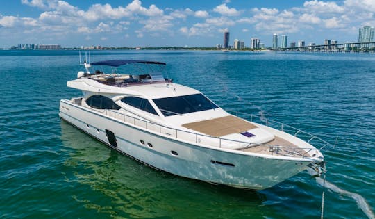 79ft Ferretti Yacht | Includes 4 Suites, 4 Bathrooms, Jet Skis, Water Toys
