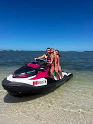 CLEARWATER JETSKI 3 PASSENGER HONEYMOON ISLAND DOLPHIN TOUR BLUETOOTH FAST SKI