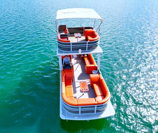 Double Decker Pontoon Boat With Slide- 33'