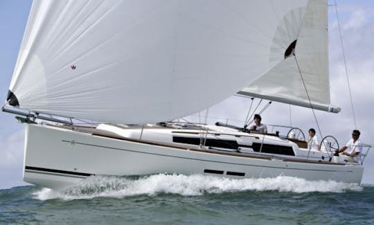 8 People Dufour 375 Grand Large Bareboat Sailing Charter in Sweden