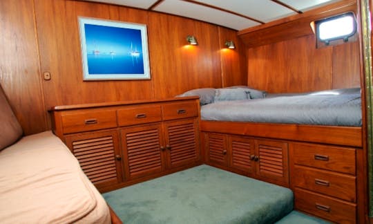 Generously sized stateroom accommodation guarantee blissful slumber.
