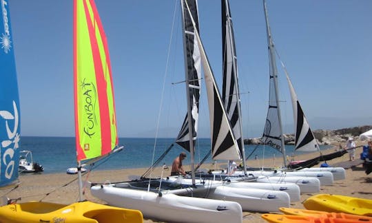 13' Beach Catamaran Rental in Poli Crysochous