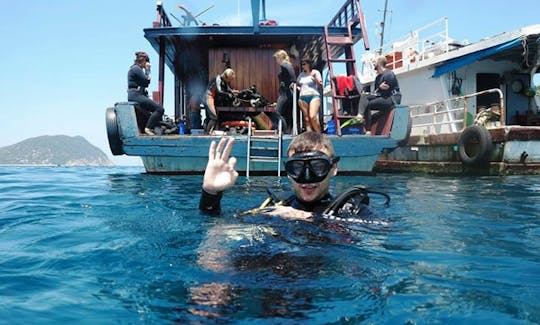 Private marine trip, diving boat. Nha Tang, Vietnam