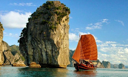 Romantic Getaway Cruise Aboard a Beautiful Vietnamese Junk Boat