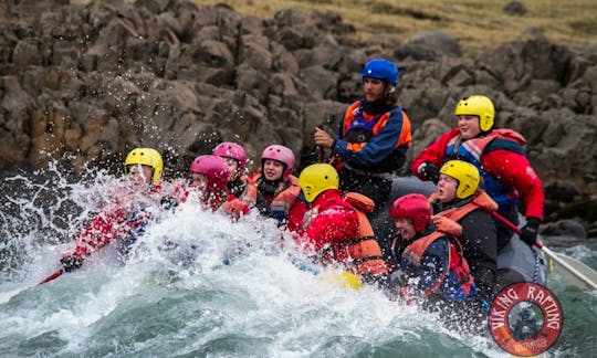 Family Rafting in The West Glacial River,Iceland
