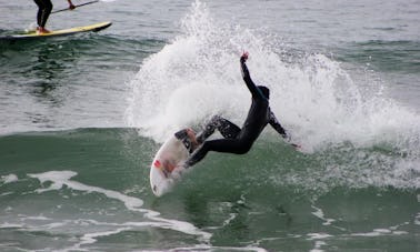 Surfing in Hendaye, France
