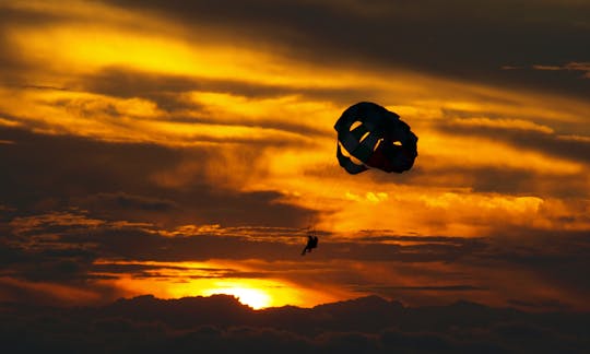 Parasailing in Sant Antoni de Portmany, Spain