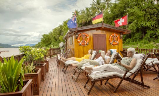 Cruise Laos Waterways aboard a Wooden River Vessel for 28 Person!