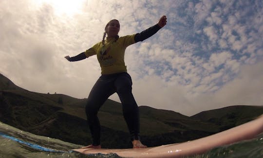 Surf Board Rental and Surfing Courses in Celorio, Spain