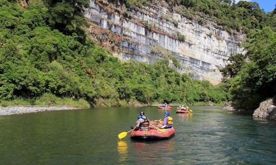 Journée complète de rafting panoramique sur la rivière Rangitikei, en Nouvelle-Zélande. Adapté aux familles.