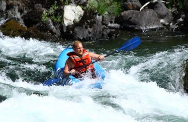 Guided Inflatable Kayaks Rafting Trips on Trinity River from Willow Creek, CA