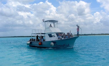 Carta de pescador esportivo em Cozumel, México