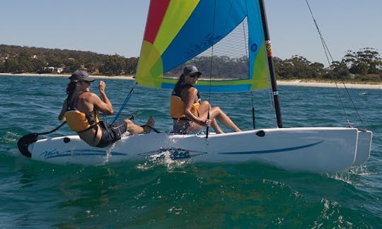 Aluguel de catamarã e windsurf na praia de Playa Blanca