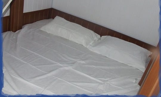 Cat Netuno state room bed - Abrolhos, BA