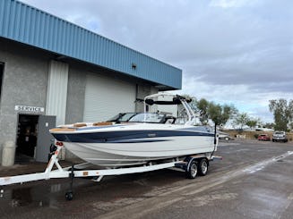 Enjoy a carefree day at Saguaro Lake with Captain Sheldon on a new 2024 wakeboat