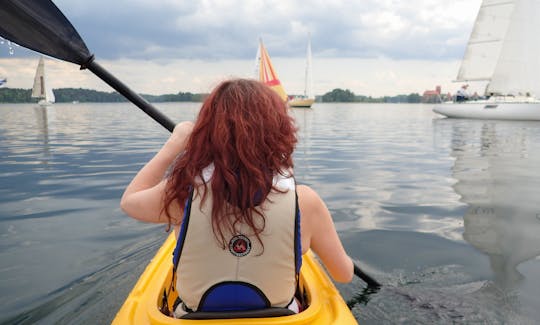 Paddling on the lakes around Trakai.