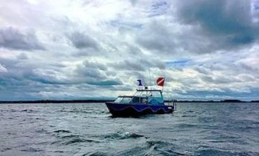 Excursiones de buceo en pontón «Silent Diver» de 25 pies en Brockville, Canadá