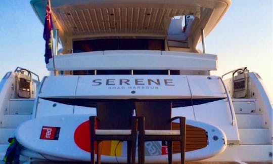 Serene Sunseeker Manhattan luxury motor yacht in the British Virgin Islands, Caribbean