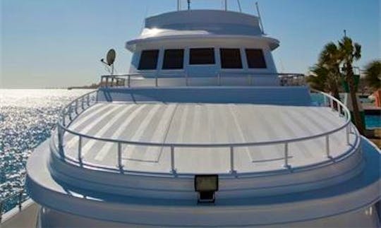 Her forward sun deck is spacious and breezy. This is a great place to watch sunsets
