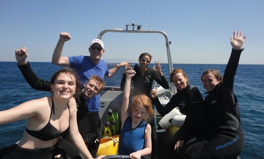 Boat Diver course on 26' RIB in Mykonos