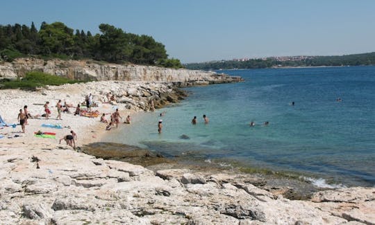 Seaside on island of Sv. Jerolim near Brijuni island, on the opposite site of Fažana