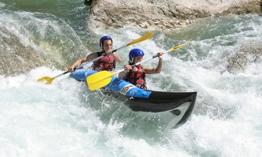 Whitewater Canoe Rafting Trip with Professional Guides in Puget-Rostang, France