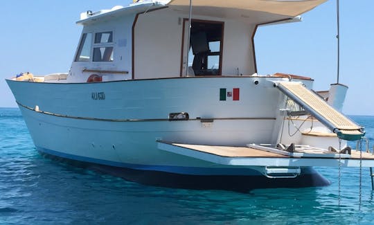 Captained 50 ft Motor Yacht Charter for Up to 8 People in Santa Marina Salina, Italy