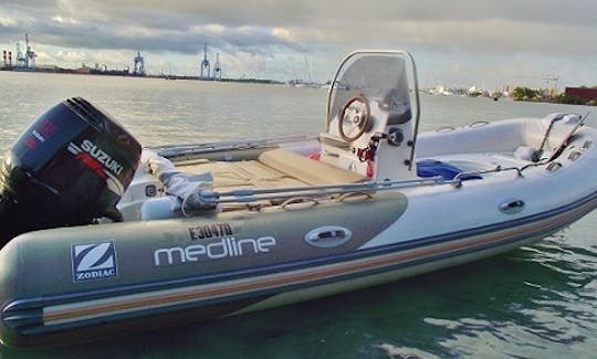 Rent the Zodiac Medline 550 Semi Rigid Inflatable Boat In Basse-Terre, Guadeloupe