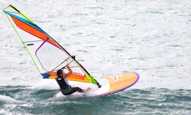 Windsurfing in Bishopton Lake, UK