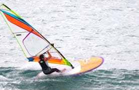 Windsurfing in Bishopton Lake, UK