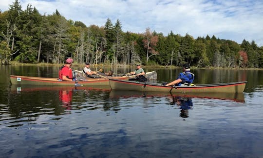 Visiting with some fishermen in the Essex Chain of Lakes. (Newcomb, NY)