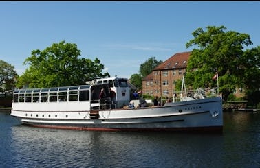 Charter ''Heron'' Canal Boat in Silkeborg, Denmark
