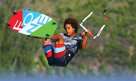 Kiteboarding in Brondby Strand, Denmark