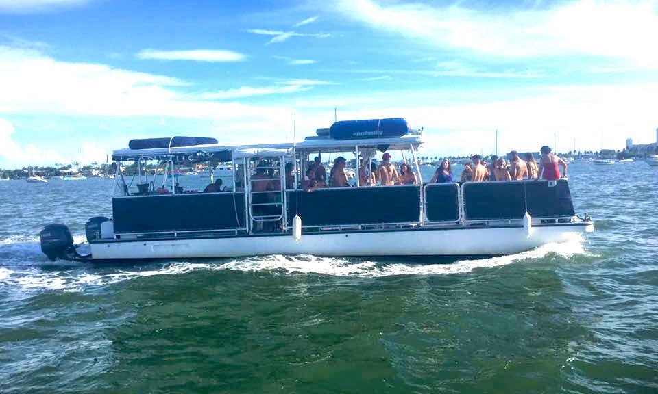 We Are Open In Miami 40 Party Pontoon For Up To 39 People In Miami Florida Getmyboat