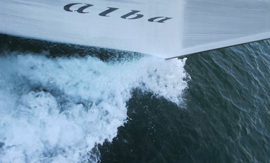 Traditional Wooden Motor Yacht in Dalcahue, Chilean Northern Patagonia.