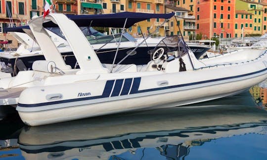 Rent an Alson 750 RIB for 8 People in Portofino, Italy